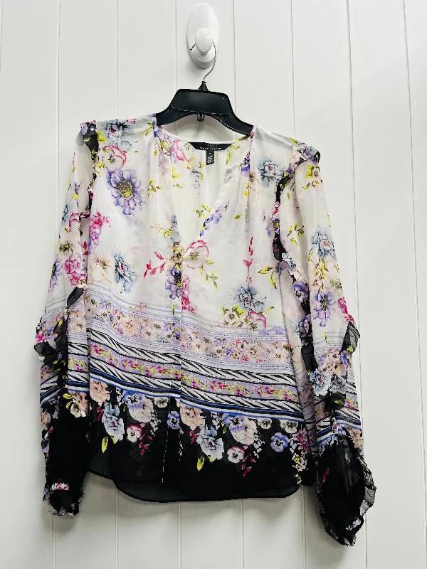 Blouse Long Sleeve By White House Black Market In Purple, Size: M