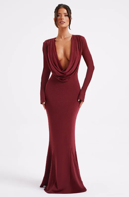 Martina Maxi Dress - Burgundy