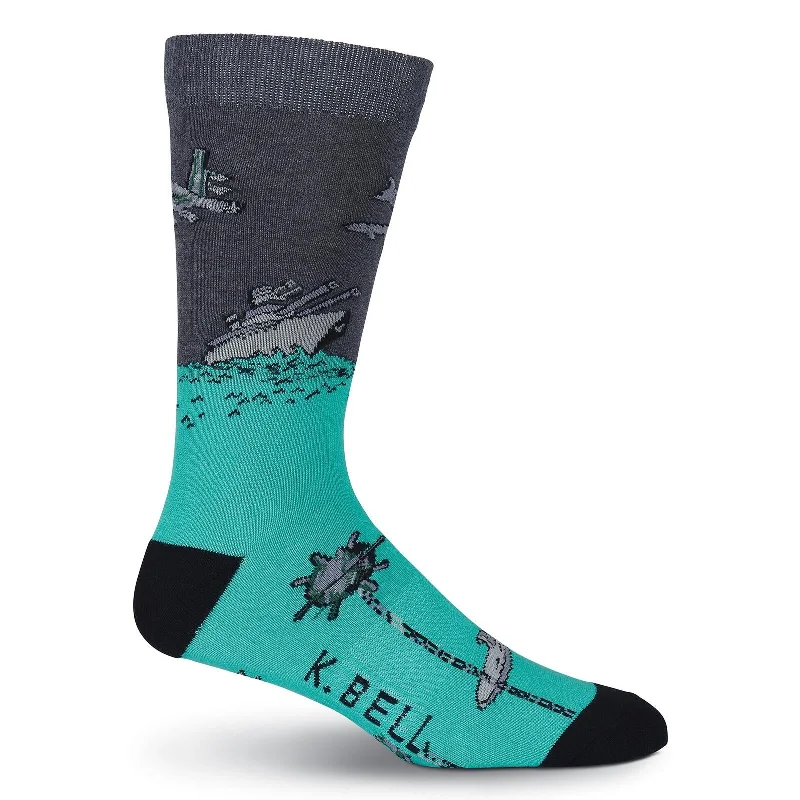 K. Bell Mens Air and Sea Crew Socks - American Made