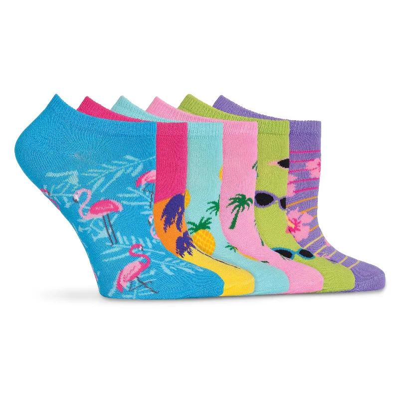 K. Bell Womens Palm Beach 6 Pair Pack No Show Socks